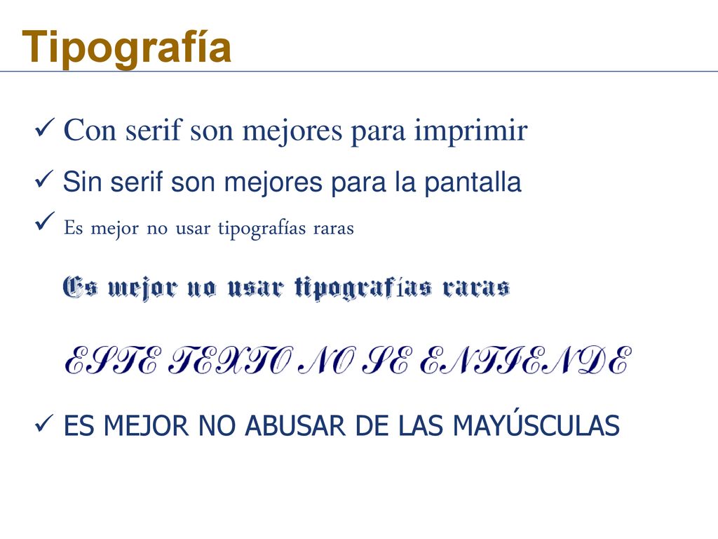 Tipografía Con serif son mejores para imprimir