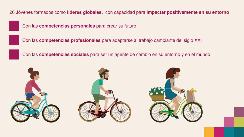 20 Jóvenes formados como líderes globales, con capacidad para impactar positivamente en su entorno