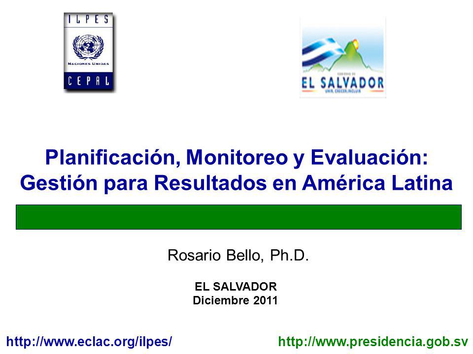 Planificación, Monitoreo y Evaluación: Gestión para Resultados en América Latina