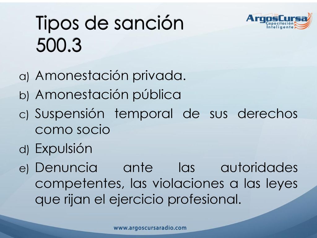 Tipos de sanción Amonestación privada. Amonestación pública