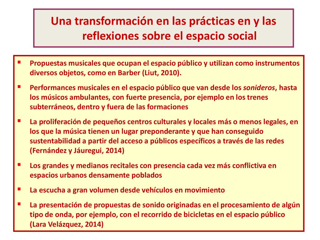 Una transformación en las prácticas en y las reflexiones sobre el espacio social