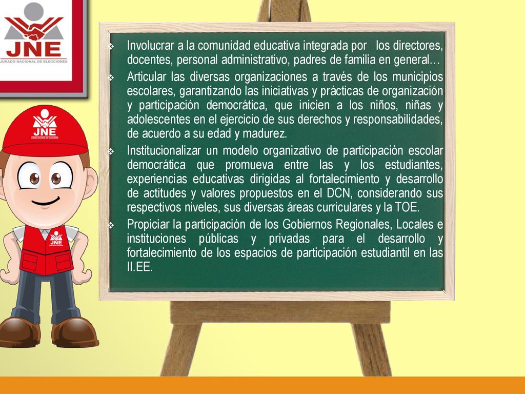 OBJETIVOS Involucrar a la comunidad educativa integrada por los directores, docentes, personal administrativo, padres de familia en general…