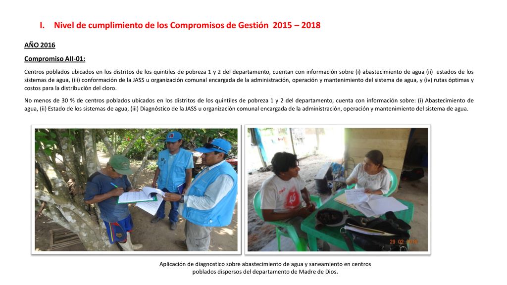 Nivel de cumplimiento de los Compromisos de Gestión 2015 – 2018