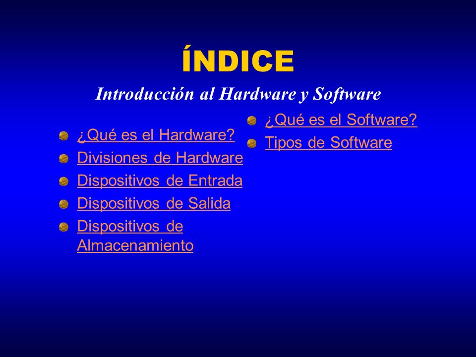 Introducción al Hardware y Software