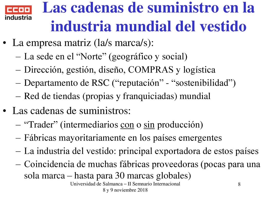 Las cadenas de suministro en la industria mundial del vestido