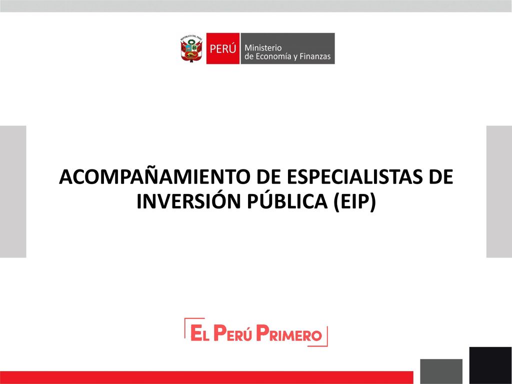 ACOMPAÑAMIENTO DE ESPECIALISTAS DE INVERSIÓN PÚBLICA (EIP)