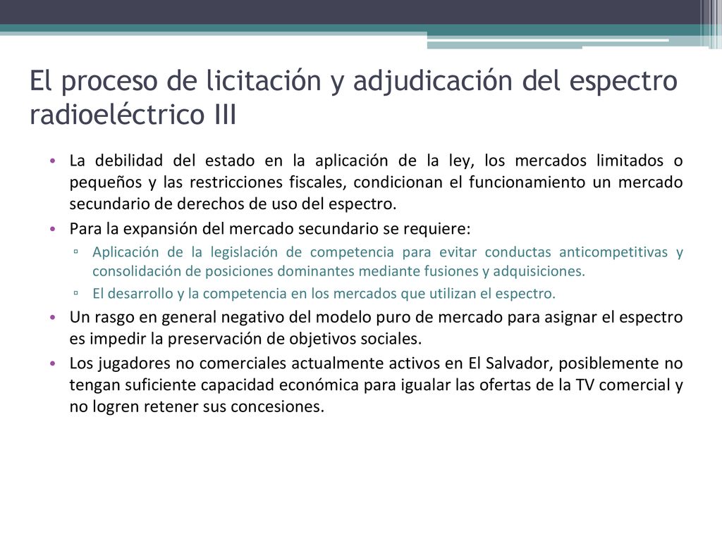 El proceso de licitación y adjudicación del espectro radioeléctrico III