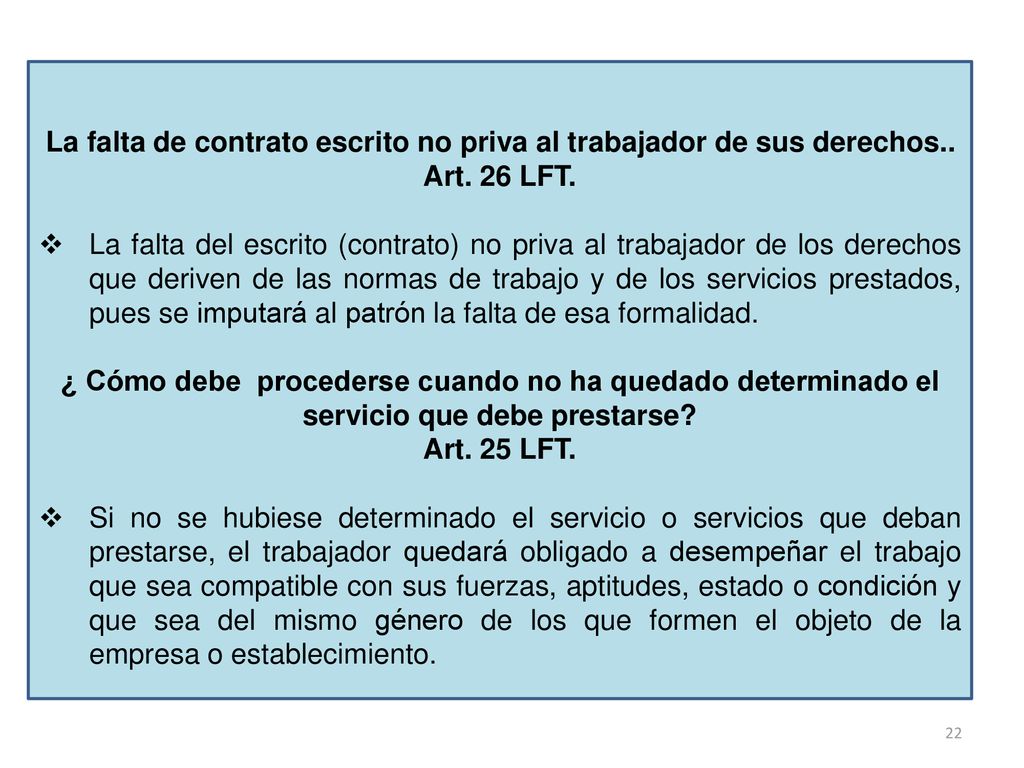 La falta de contrato escrito no priva al trabajador de sus derechos..