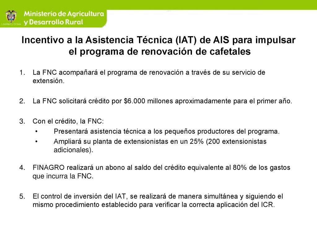 Incentivo a la Asistencia Técnica (IAT) de AIS para impulsar