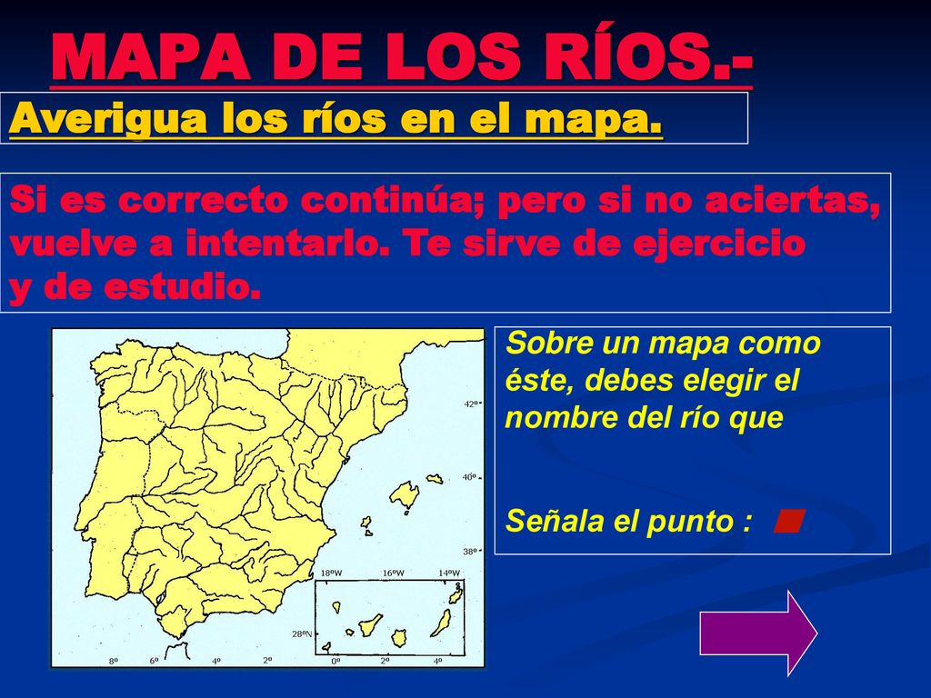 MAPA DE LOS RÍOS.- Averigua los ríos en el mapa.