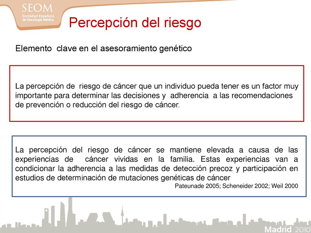 Percepción del riesgo Elemento clave en el asesoramiento genético