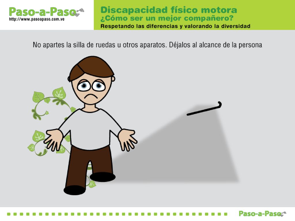 OBJETIVO: Aprender cómo ser mejores compañeros de las personas con discapacidad físico motora