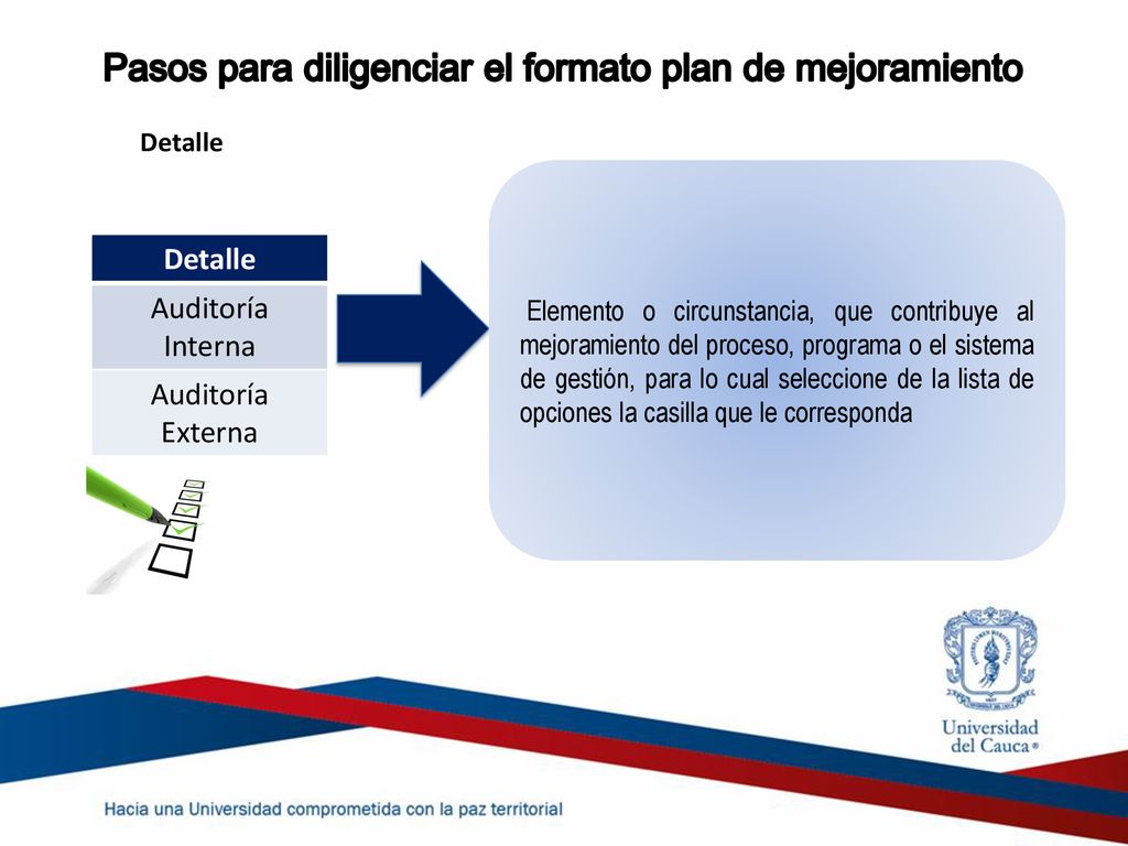 Pasos para diligenciar el formato plan de mejoramiento