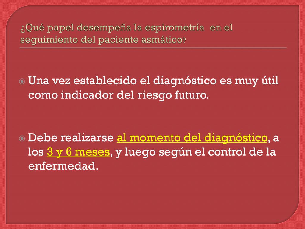 ¿Qué papel desempeña la espirometría en el seguimiento del paciente asmático