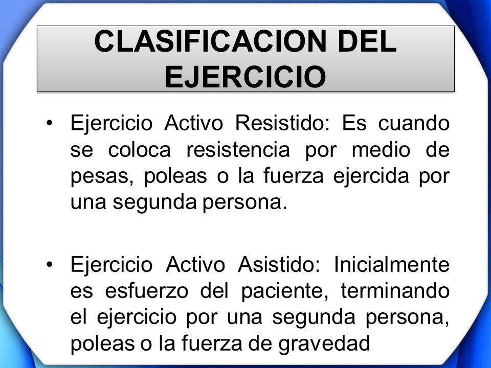 CLASIFICACION DEL EJERCICIO