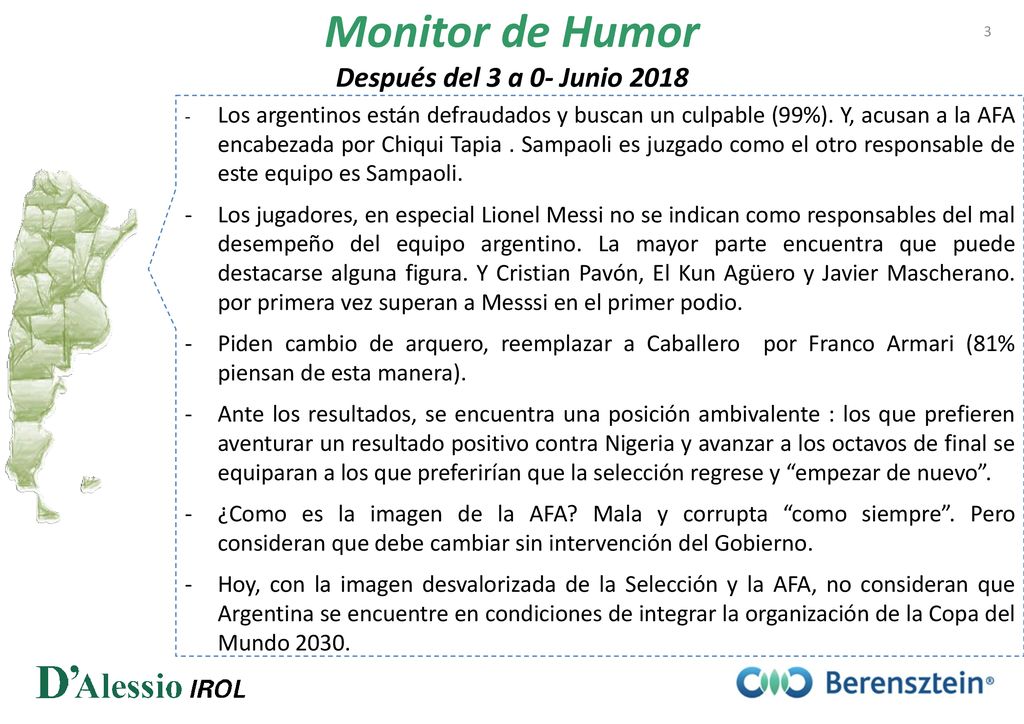 Monitor de Humor Después del 3 a 0- Junio 2018