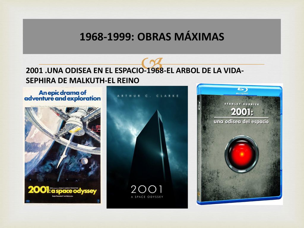 : OBRAS MÁXIMAS UNA ODISEA EN EL ESPACIO-1968-EL ARBOL DE LA VIDA-SEPHIRA DE MALKUTH-EL REINO.