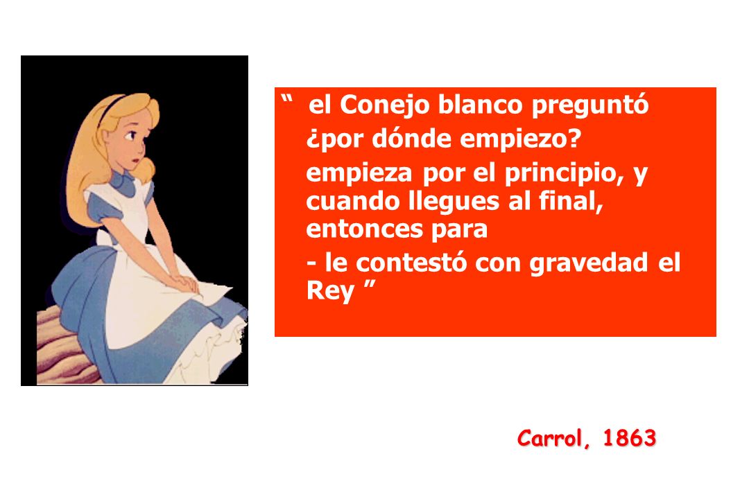 el Conejo blanco preguntó ¿por dónde empiezo