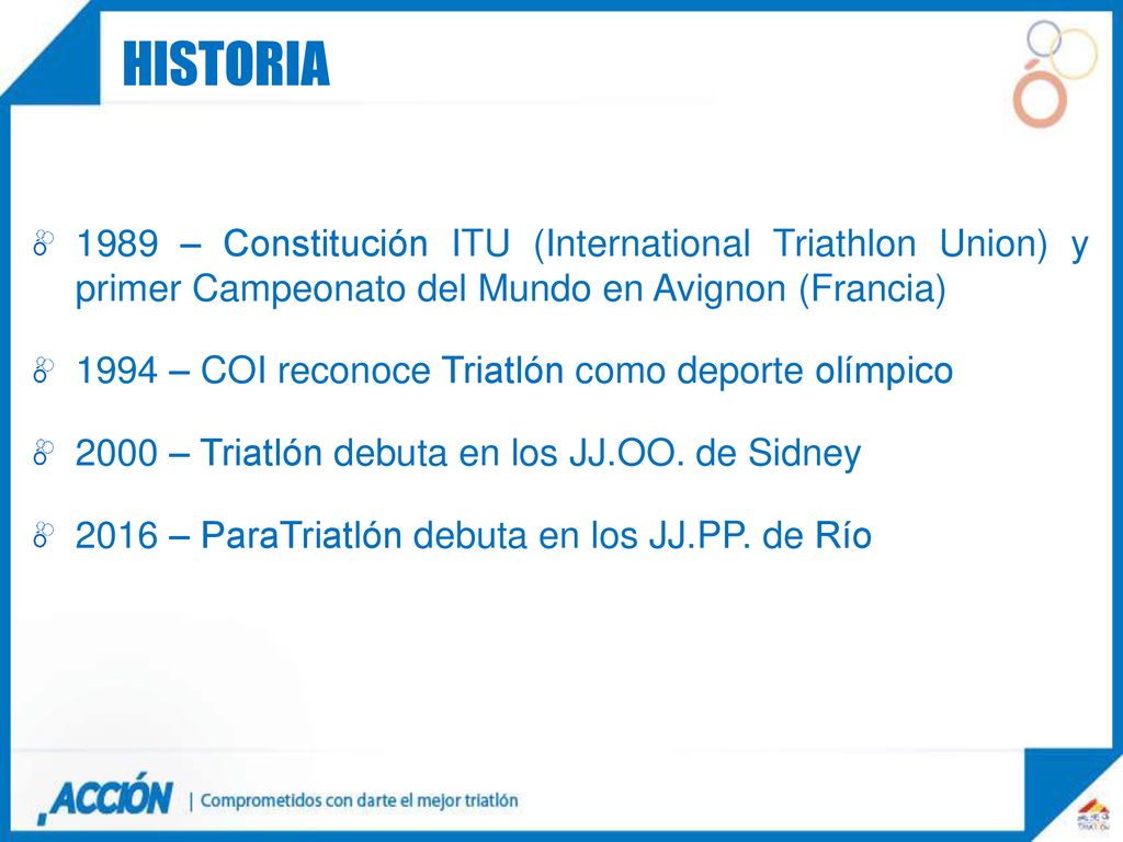 HISTORIA historia – Constitución ITU (International Triathlon Union) y primer Campeonato del Mundo en Avignon (Francia)