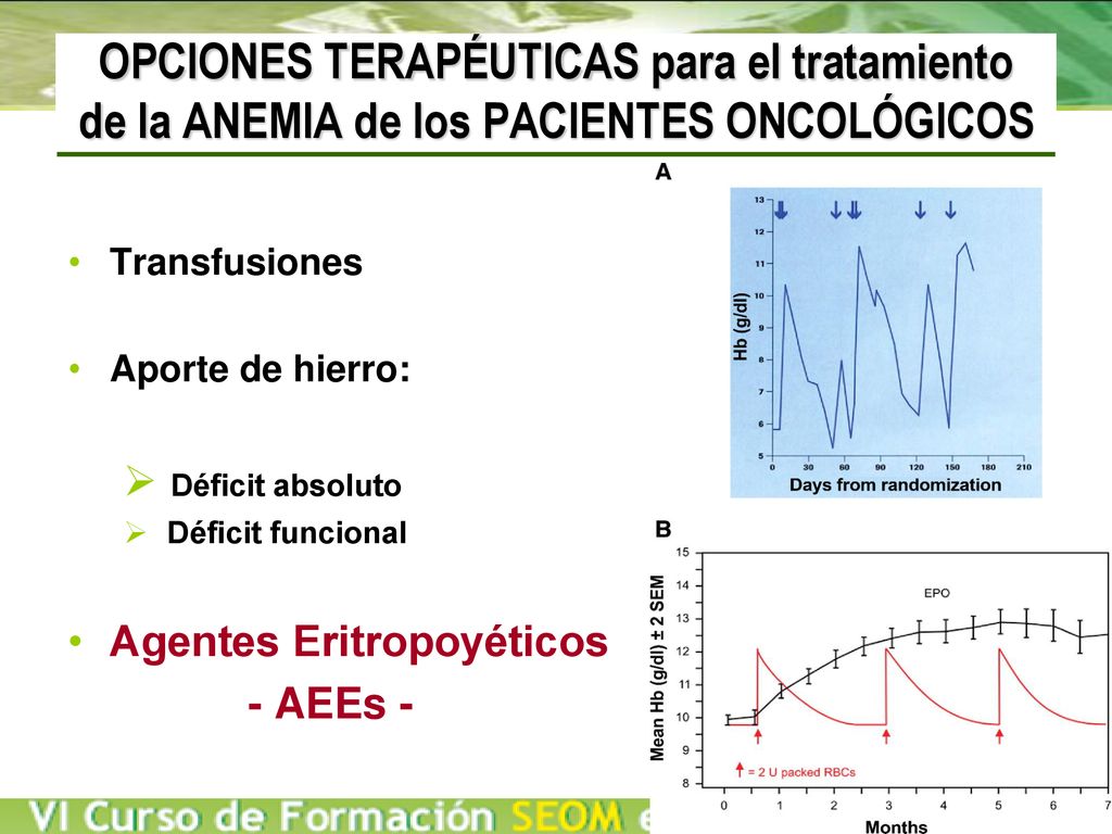 OPCIONES TERAPÉUTICAS para el tratamiento de la ANEMIA de los PACIENTES ONCOLÓGICOS