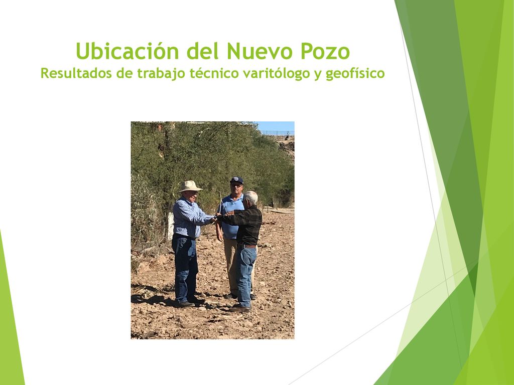 Ubicación del Nuevo Pozo Resultados de trabajo técnico varitólogo y geofísico