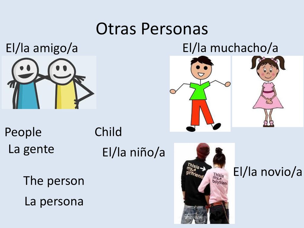 Otras Personas El/la amigo/a El/la muchacho/a People Child La gente