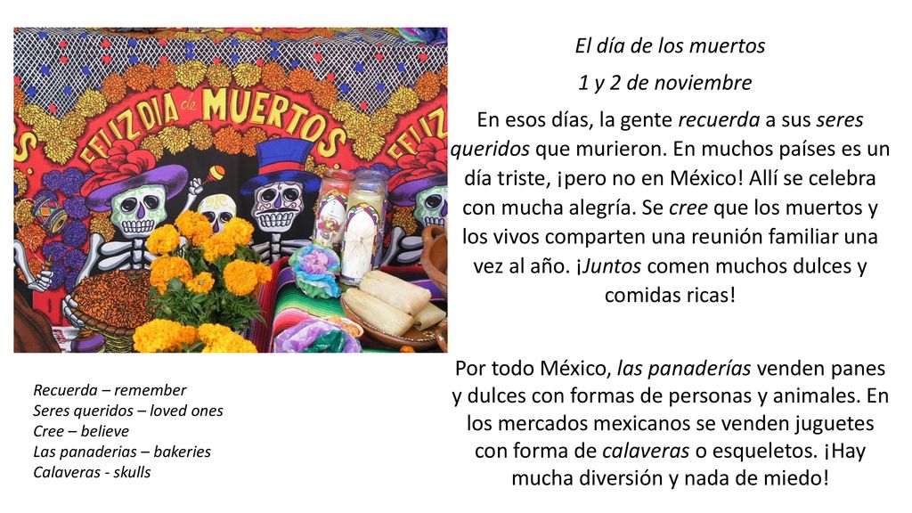 El día de los muertos 1 y 2 de noviembre