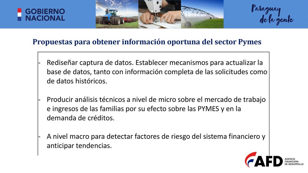 Propuestas para obtener información oportuna del sector Pymes