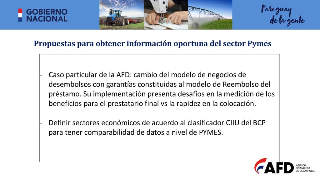 Propuestas para obtener información oportuna del sector Pymes