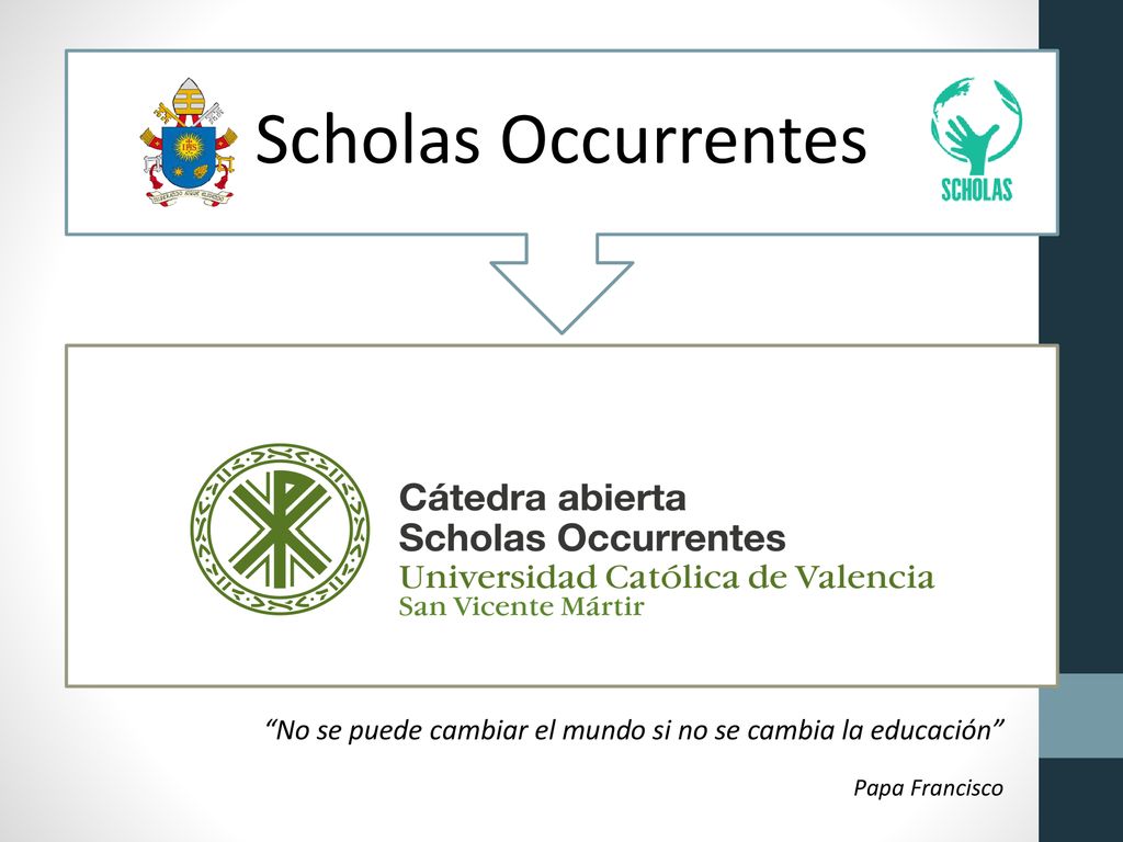 Scholas Occurrentes No se puede cambiar el mundo si no se cambia la educación Papa Francisco