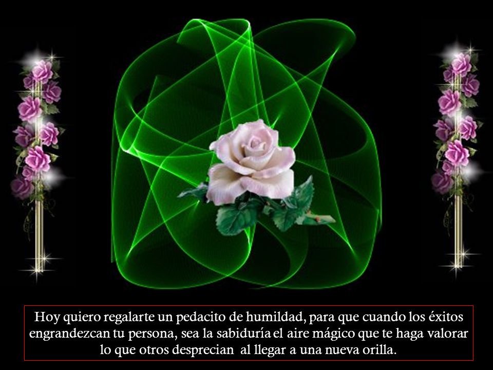 Hoy quiero regalarte un pedacito de humildad, para que cuando los éxitos