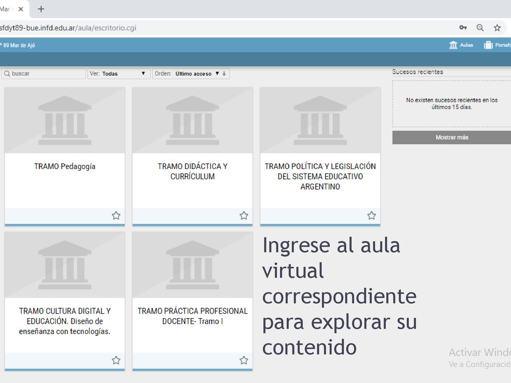 Ingrese al aula virtual correspondiente para explorar su contenido
