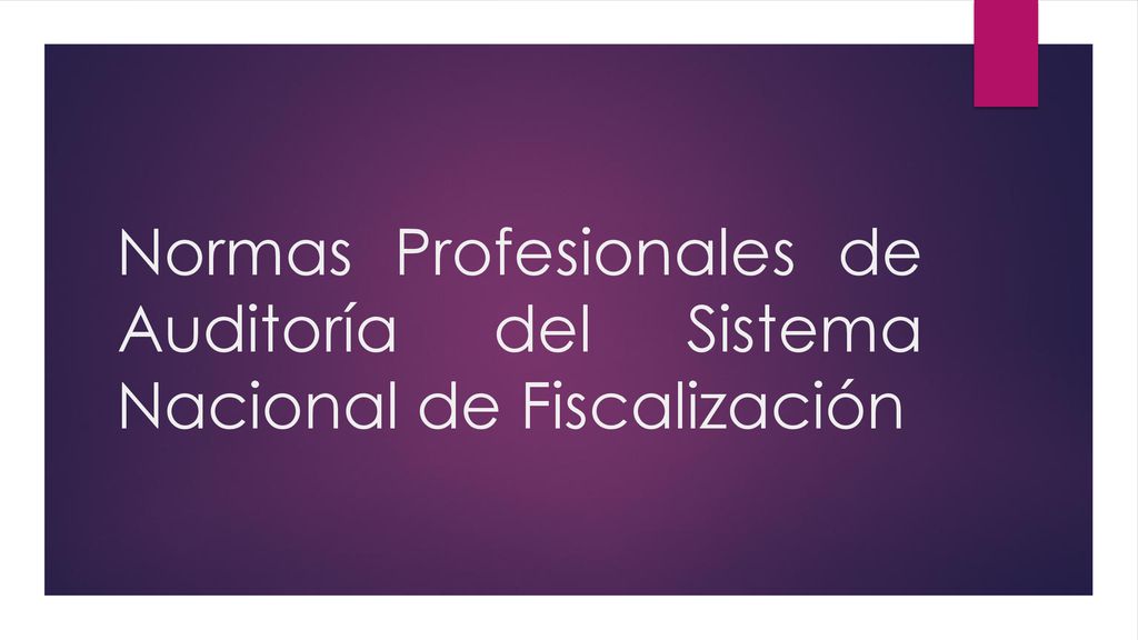 Normas Profesionales de Auditoría del Sistema Nacional de Fiscalización