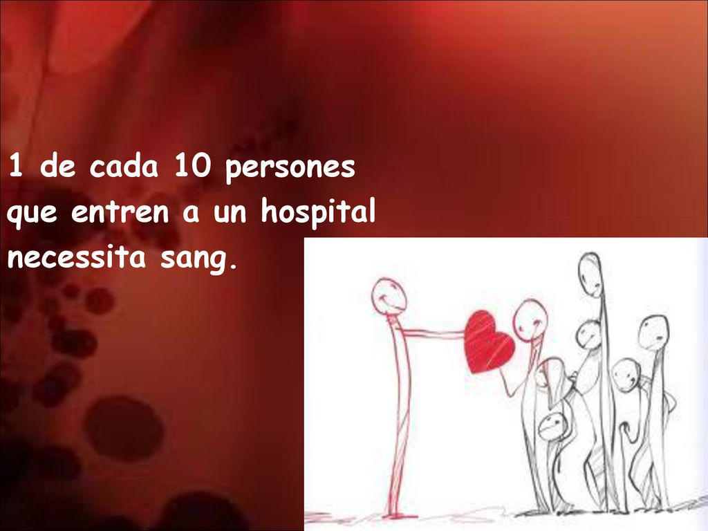 1 de cada 10 persones que entren a un hospital necessita sang.