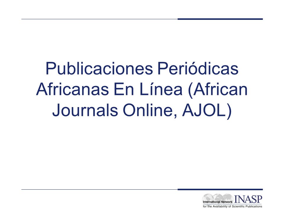 Electronic Journals and Electronic Library Resources: PERI Resources - AJOL