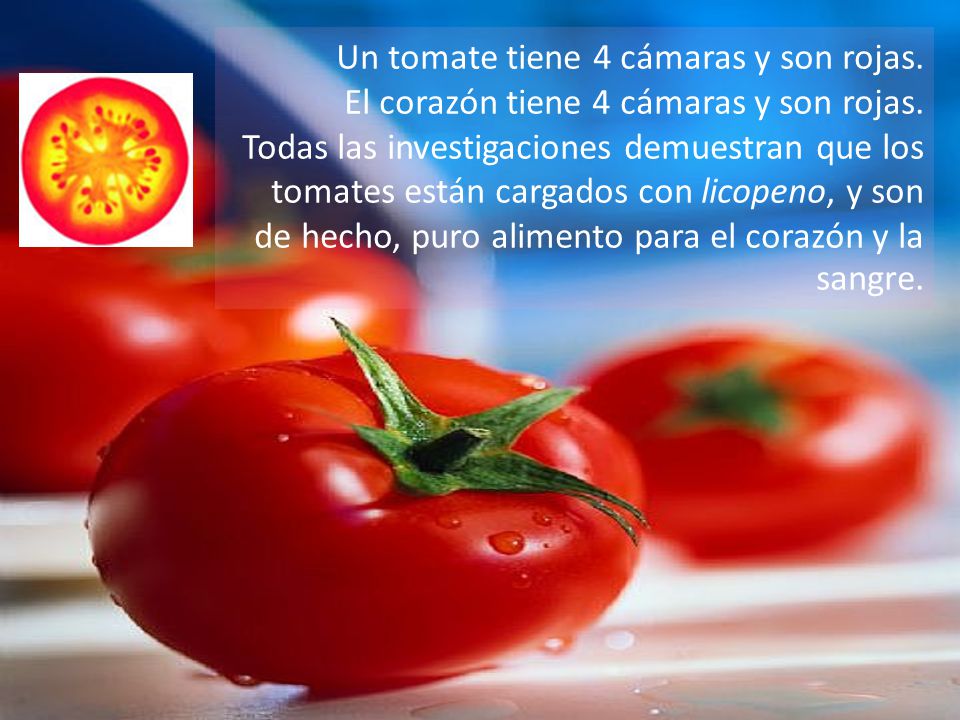 Un tomate tiene 4 cámaras y son rojas.
