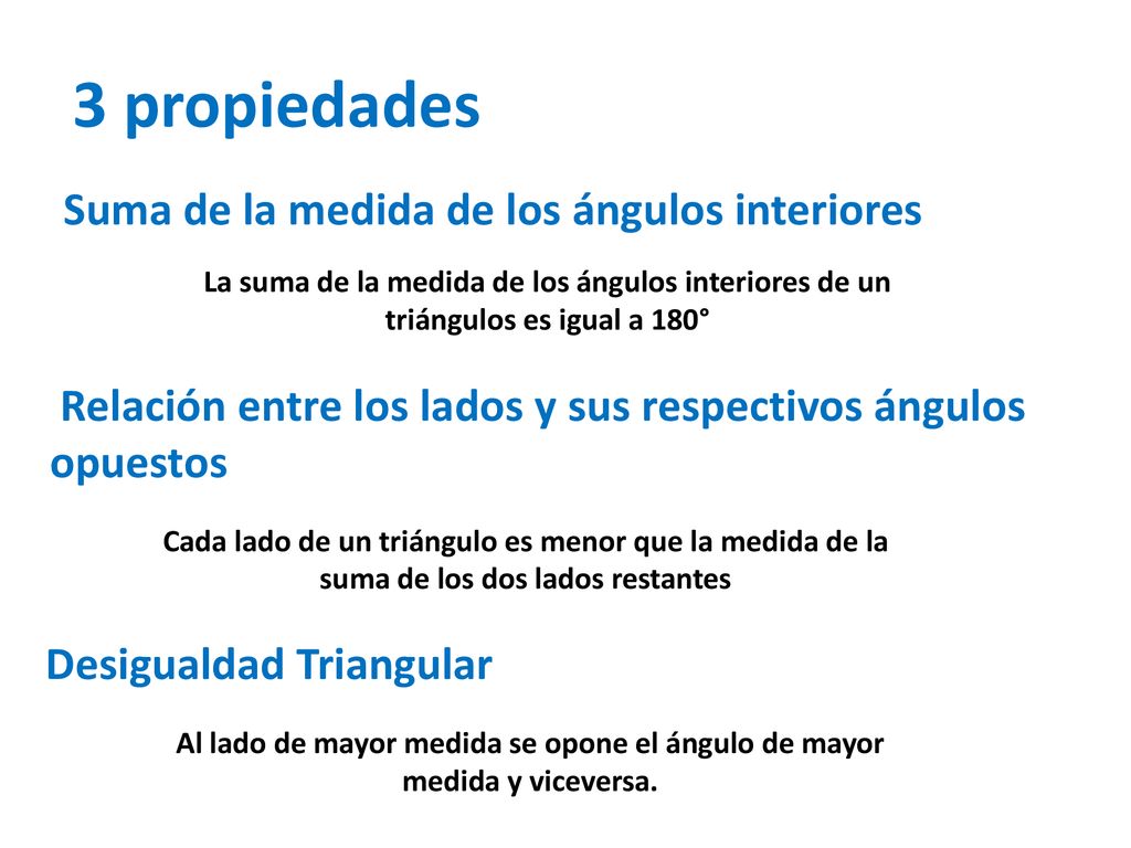 3 propiedades Suma de la medida de los ángulos interiores