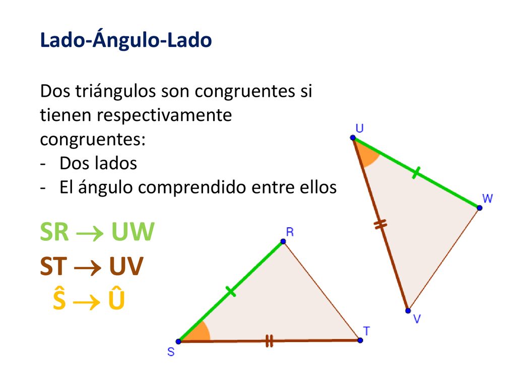 SR  UW ST  UV Ŝ  Û Lado-Ángulo-Lado
