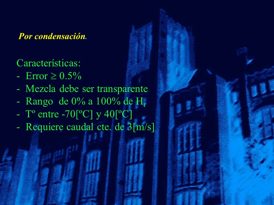 - Mezcla debe ser transparente Rango de 0% a 100% de Hr