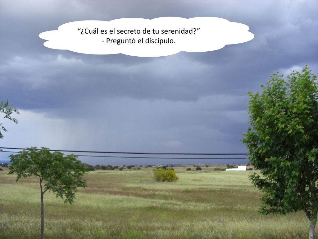 ¿Cuál es el secreto de tu serenidad - Preguntó el discípulo.