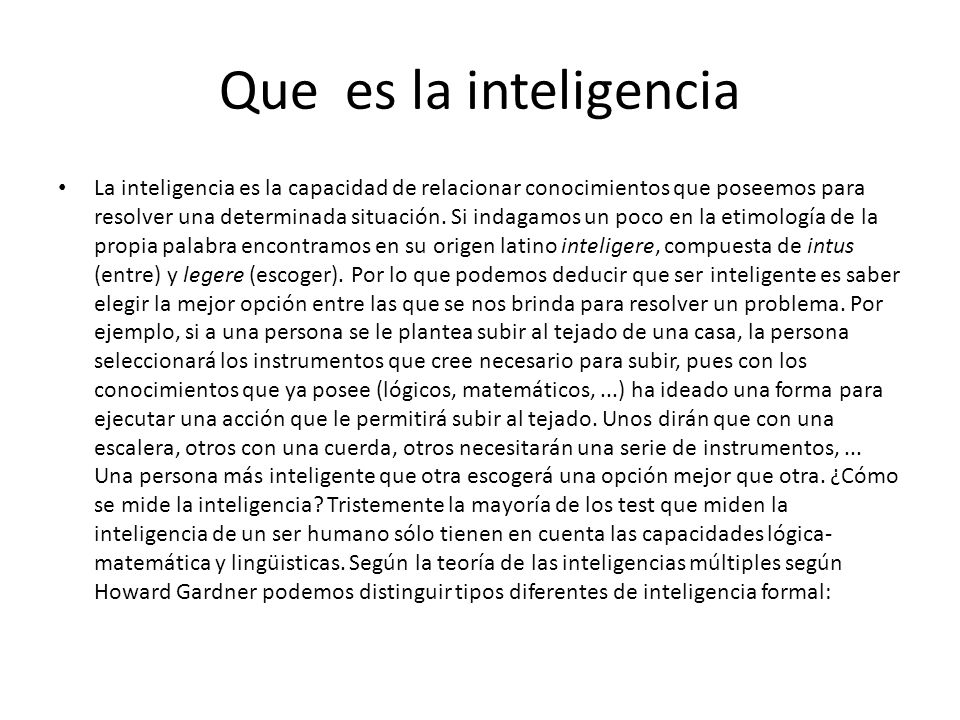 Que es la inteligencia