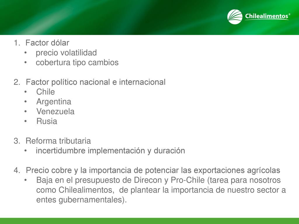 Factor dólar precio volatilidad. cobertura tipo cambios Factor político nacional e internacional