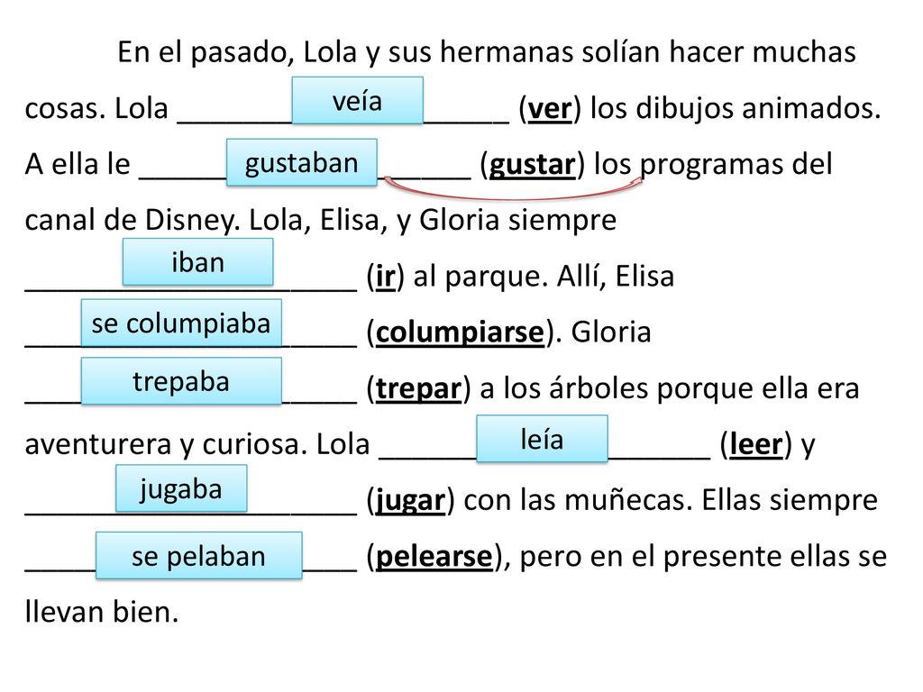En el pasado, Lola y sus hermanas solían hacer muchas cosas