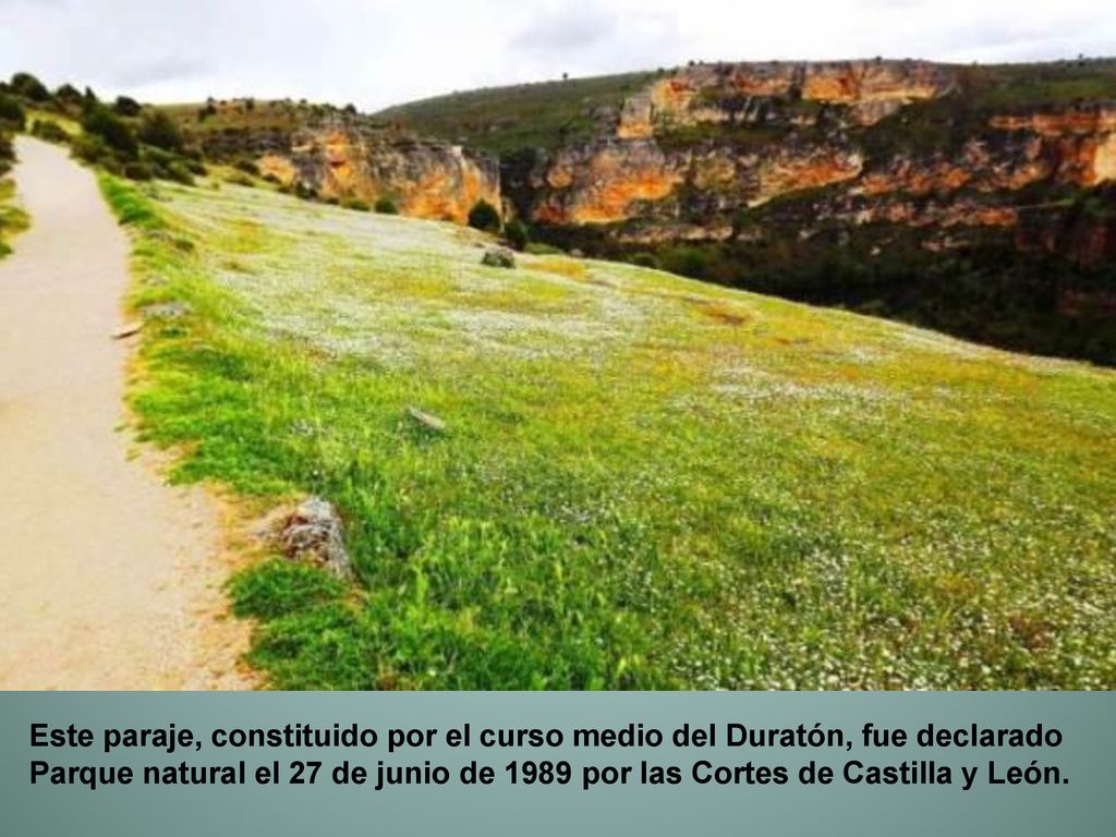 Este paraje, constituido por el curso medio del Duratón, fue declarado Parque natural el 27 de junio de 1989 por las Cortes de Castilla y León.