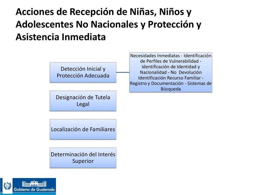 Acciones de Recepción de Niñas, Niños y Adolescentes No Nacionales y Protección y Asistencia Inmediata