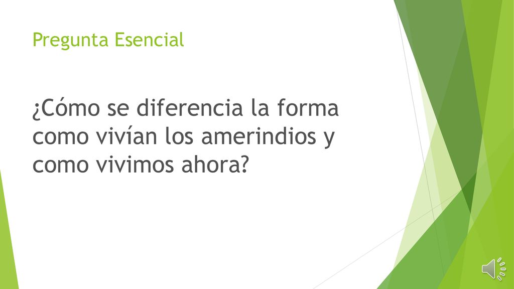 Pregunta Esencial ¿Cómo se diferencia la forma como vivían los amerindios y como vivimos ahora