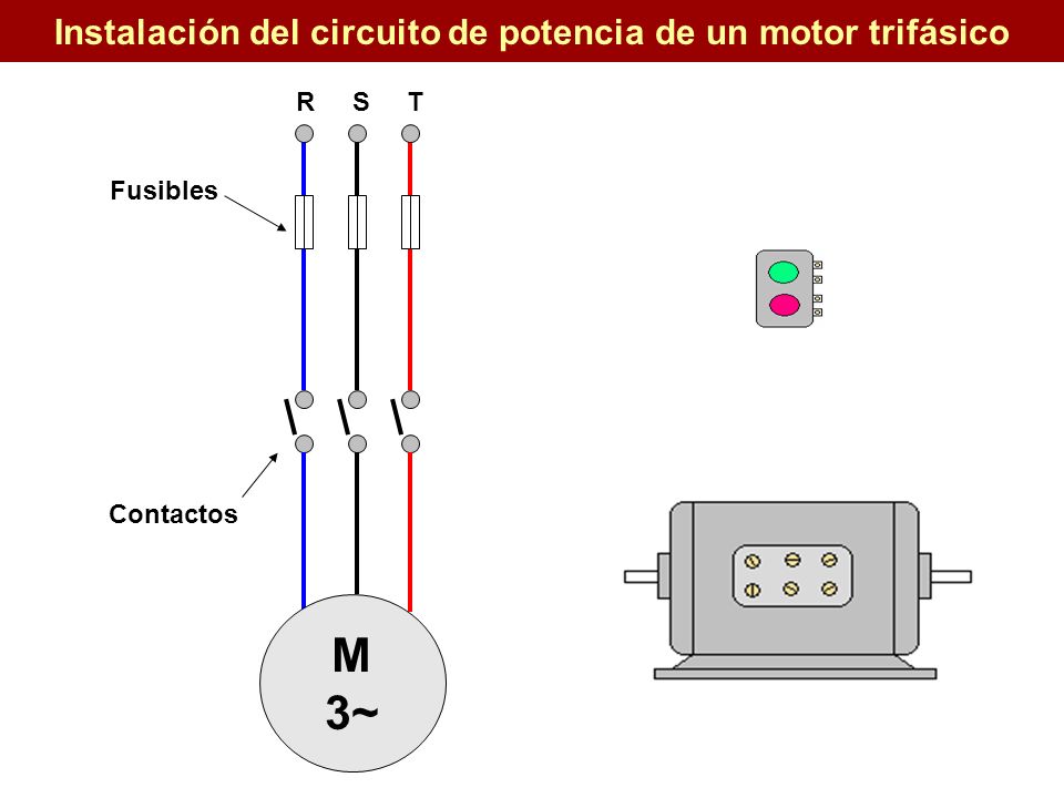 Instalación del circuito de potencia de un motor trifásico