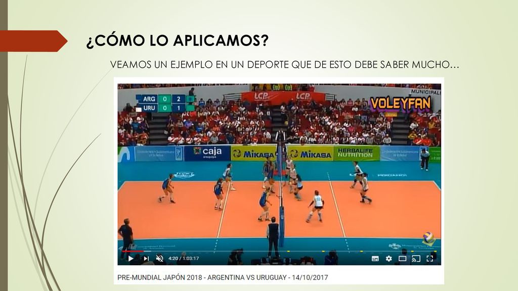 ¿CÓMO LO APLICAMOS VEAMOS UN EJEMPLO EN UN DEPORTE QUE DE ESTO DEBE SABER MUCHO…