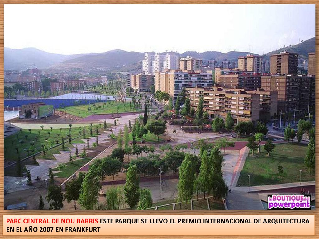 PARC CENTRAL DE NOU BARRIS ESTE PARQUE SE LLEVO EL PREMIO INTERNACIONAL DE ARQUITECTURA EN EL AÑO 2007 EN FRANKFURT