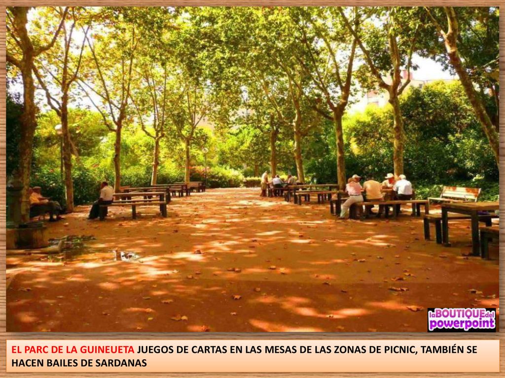EL PARC DE LA GUINEUETA JUEGOS DE CARTAS EN LAS MESAS DE LAS ZONAS DE PICNIC, TAMBIÉN SE HACEN BAILES DE SARDANAS